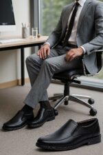 کفش آیرون مردانه چرم طبیعی - رنگ مشکی - محصول فروشگاه تبریزپا