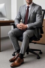 کفش مجلسی چرم طبیعی دیاموند افسری بندی - تصویر 8