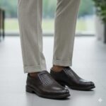 کفش چرمی تابستانی مردانه مشکی-تبریزپا