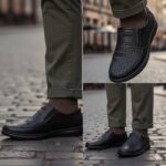 کفش مانا بدون بند مردانه تابستانی چرم طبیعی-محصول فروشگاه تبریزپا