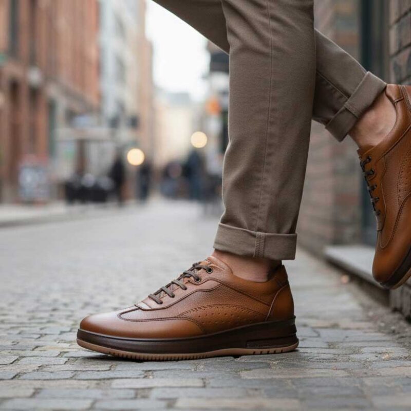 کفش مارکوس اسپرت چرم طبیعی –رنگ عسلی- فروشگاه تبریزپا