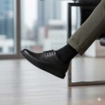 کفش پاور بندی چرم طبیعی و زیره مقاوم- رنگ مشکی-فروشگاه تبریزپا