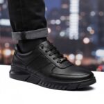 کفش اکتیو بندیمردانه چرم طبیعی و طراحی شیک- رنگ مشکی- فروشگاه تبریزپا