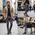 کفش اکتیو بندیمردانه چرم طبیعی و طراحی شیک- رنگ عسلی- فروشگاه تبریزپا