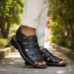 کفش کلارک روزمره چرم طبیعی شیک و راحت تابستانی- رنگ مشکی-- نیترو- فروشگاه تبریزپا