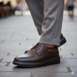 کفش کریستال بندی مردانه چرم طبیعی با طراحی شیک و سبک، مناسب استفاده روزمره و نیمه‌رسمی- رنگ قهوه ای- فروشگاه تبریزپا