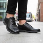 کفش لیو بندی چرم طبیعی مردانه اسپرت- رنگ مشکی- فروشگاه تبریزپا