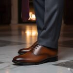 کفش چرم طبیعی دیاموند مردانه بنددار-رنگ عسلی-تبریزپا