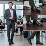 کفش چرم طبیعی دیاموند مردانه بنددار-رنگ مشکی-تبریزپا