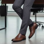 کفش مجلسی چرم طبیعی دیاموند افسری بی بند-رنگ عسلی-فروشگاه تبریزپا