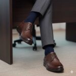 کفش آوا بندی مردانه چرم طبیعی - رنگ قهوه ای - فروشگاه تبریزپا