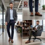 کفش آوا بندی مردانه چرم طبیعی - رنگ عسلی - فروشگاه تبریزپا