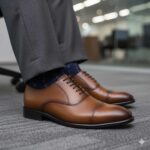 کفش مردانه مجلسی چرم طبیعی دیاموند سرپنجه بندی-رنگ عسلی- فروشگاه تبریزپا