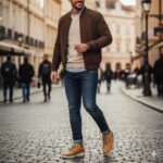 کفش انرژی نابوک بندی مردانه چرم طبیعی اسپرت – رنگ عسلی - فروشگاه تبریزپا