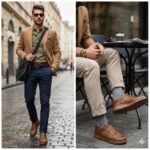 کفش اسپرت انرژی بندی مردانه چرم طبیعی - رنگ عسلی – فروشگاه تبریزپا