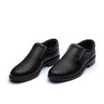 کفش مجلسی مردانه چرم آوالون تابستانی بی بند-قهوه ای-تبریزپا