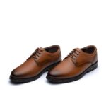 کفش مردانه مجلسی چرم فالو بندی-عسلی-تبریزپا