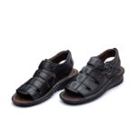 کفش کلارک روزمره چرم طبیعی شیک و راحت تابستانی- رنگ مشکی-- نیترو- فروشگاه تبریزپا