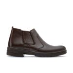 پوتین مردانه چرم طبیعی تبریز بدون بند-نمای جلو-نیویورک-تبریزپا