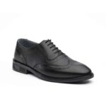 کفش مجلسی مردانه چرم طبیعی وگا هشترک بندی-رنگ مشکی-تبریزپا