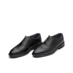 کفش مجلسی مردانه چرم طبیعی وگا هشترک بندی-رنگ مشکی-تبریزپا