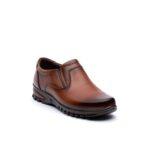 کفش آفلیکس بی بند چرم طبیعی - رنگ عسلی - فروشگاه تبریزپا