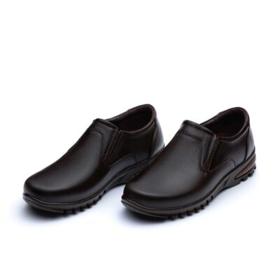 کفش آفلیکس بی بند چرم طبیعی - رنگ قهوه ای - فروشگاه تبریزپا