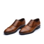 کفش مردانه مجلسی چرم طبیعی دیاموند سرپنجه بندی-رنگ عسلی- فروشگاه تبریزپا