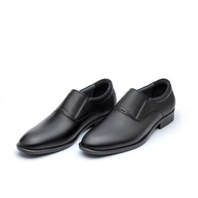 کفش مجلسی چرم طبیعی دیاموند افسری بی بند-رنگ مشکی-فروشگاه تبریزپا