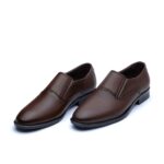 کفش مجلسی چرم طبیعی دیاموند افسری بی بند-رنگ قهوه ای-فروشگاه تبریزپا