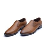 کفش چرم طبیعی مردانه دیاموند سرپنجه- رنگ عسلی-فروشگاه تبریزپا